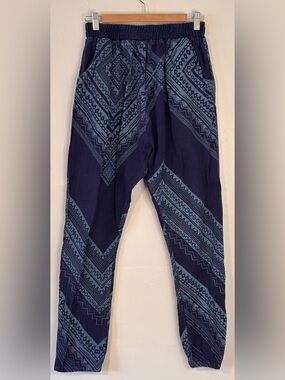 Blue Boho Bandana Print Harem Pants Size Medium Made in Thailand